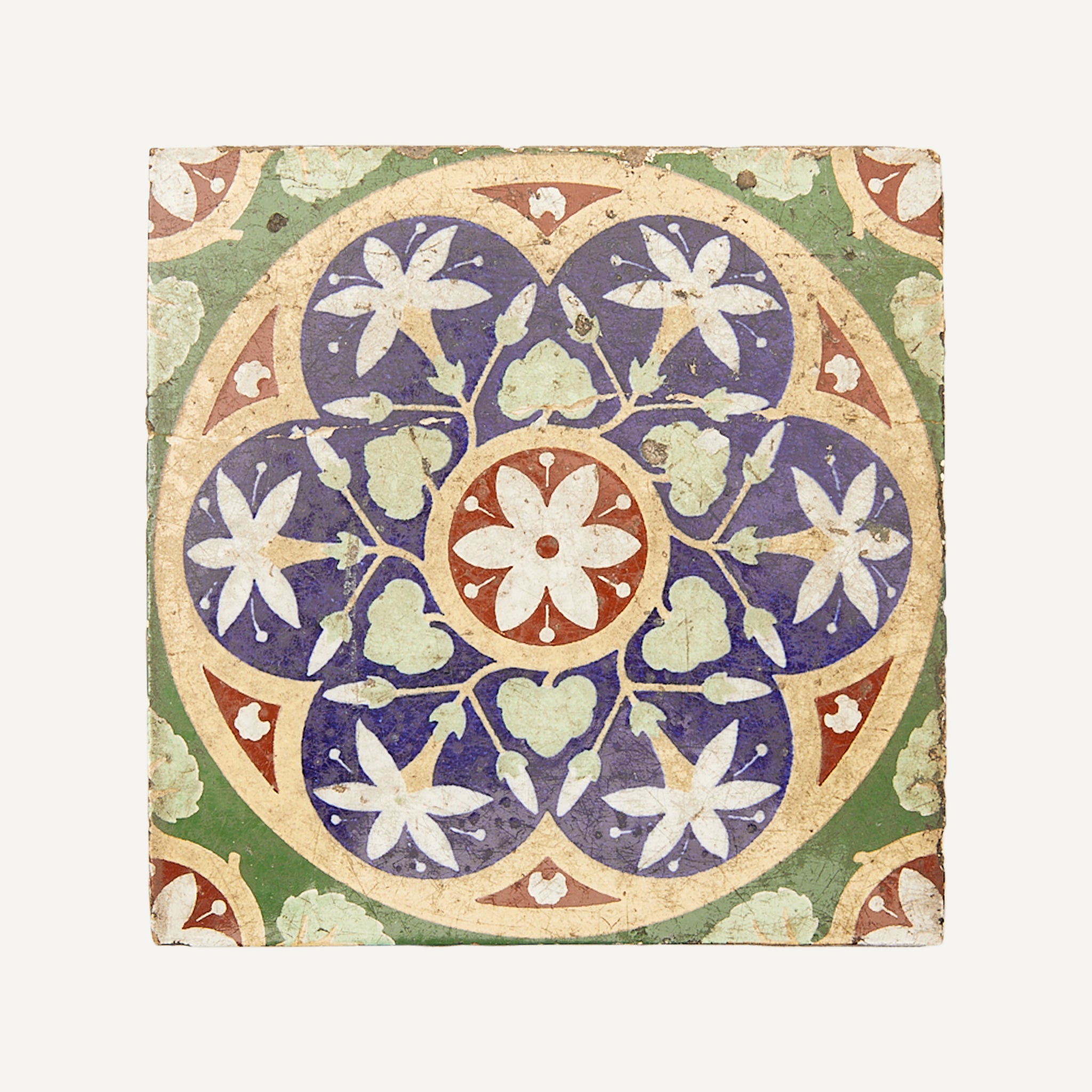 ANTIQUE HAND PAINTED TILE