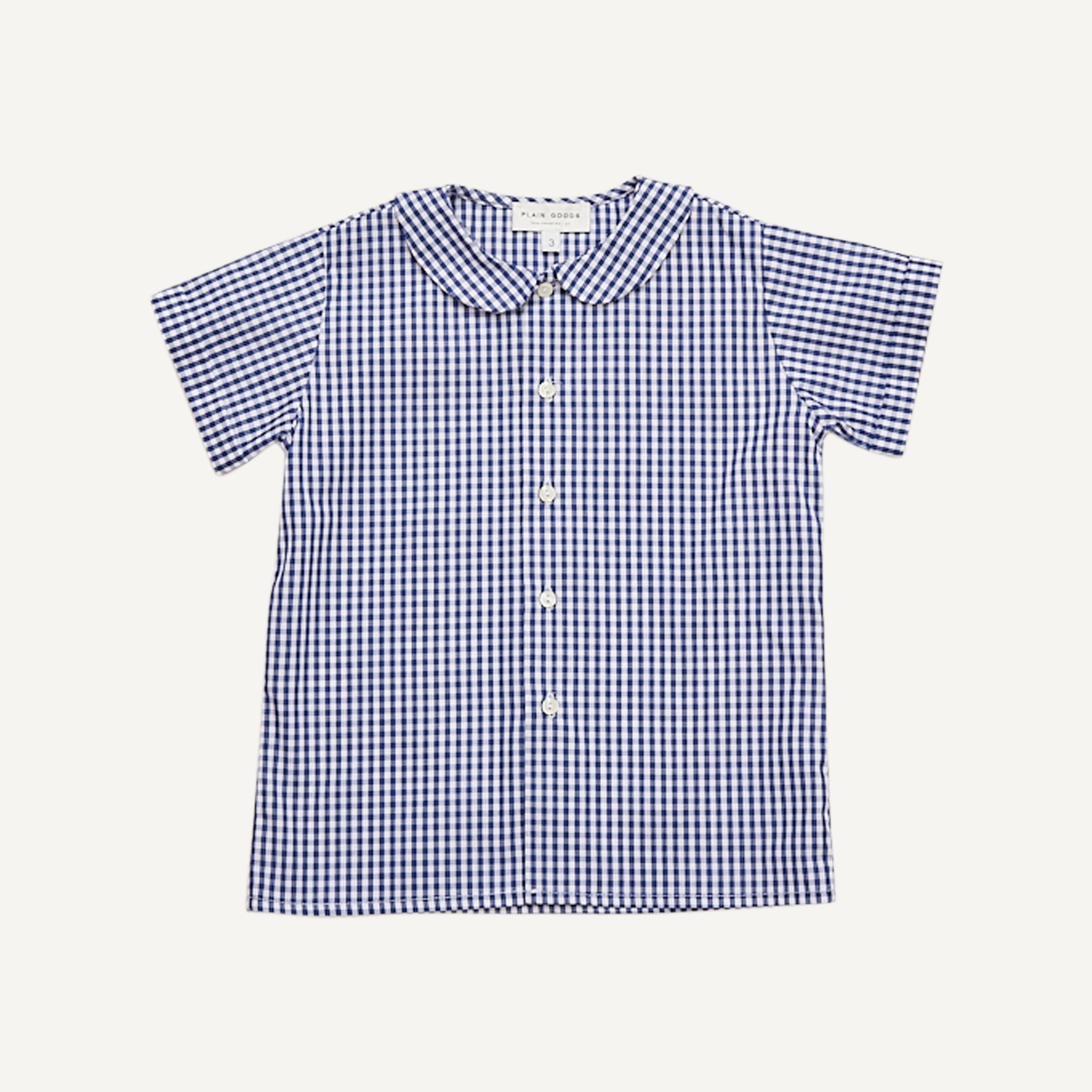 PLAIN GOODS BLUE GINGHAM SHIRT