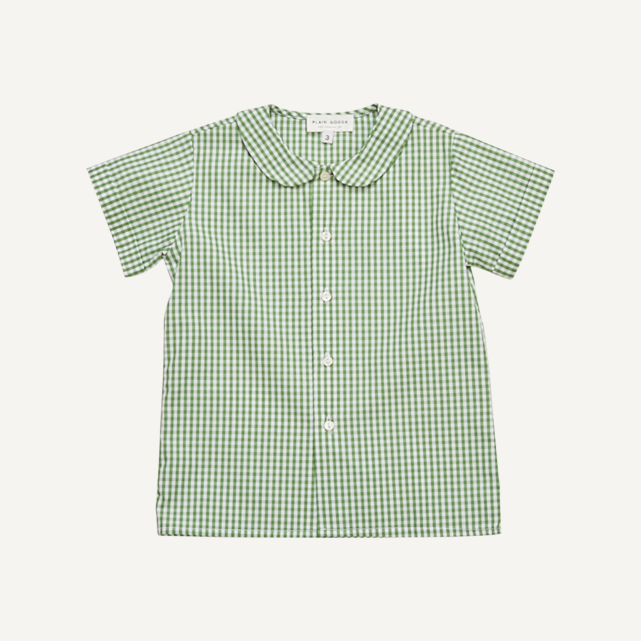 PLAIN GOODS GREEN GINGHAM SHIRT