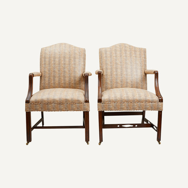 VINTAGE ENGLISH STYLE LIBRARY CHAIRS