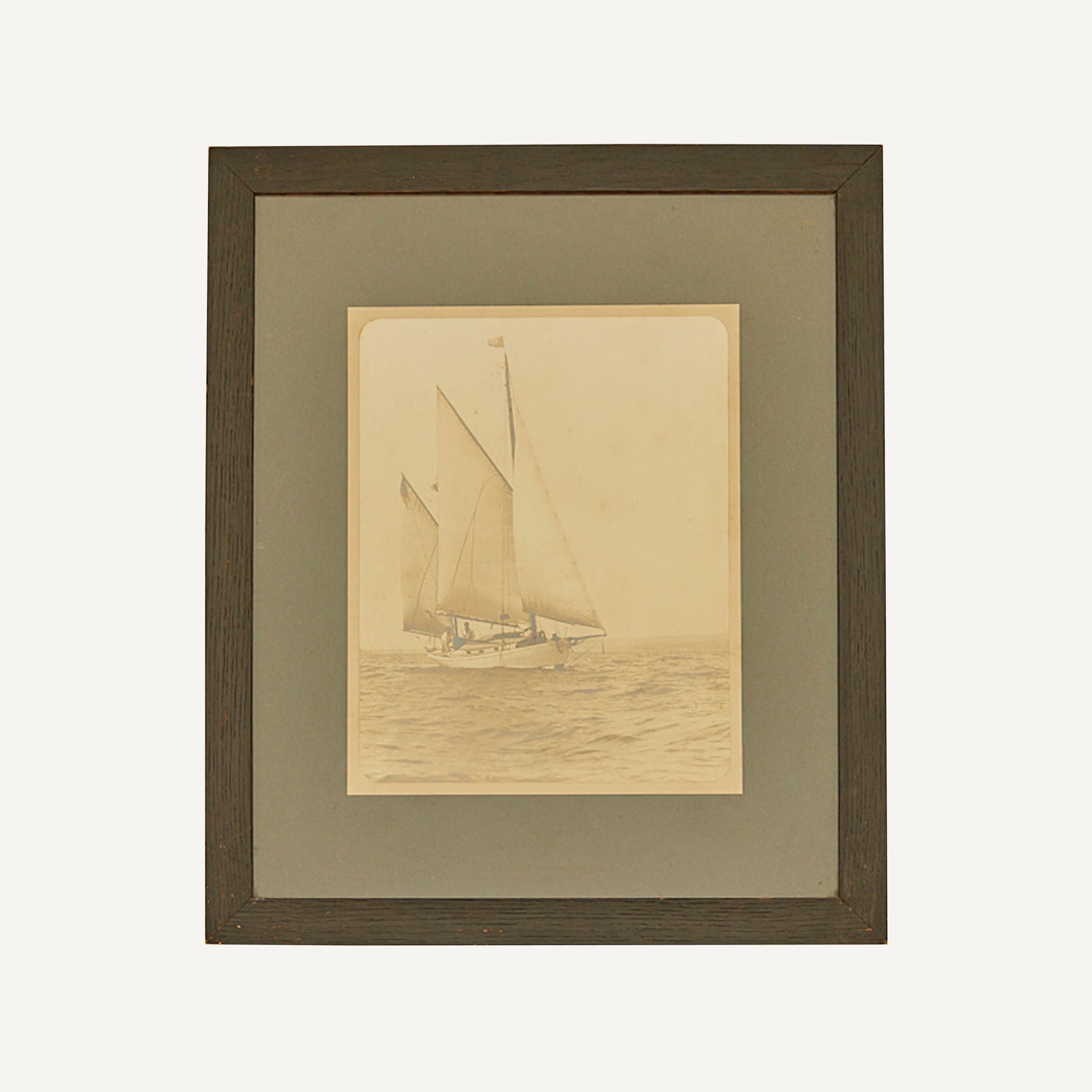VINTAGE FRAMED SAILBOAT PHOTOGRAPH