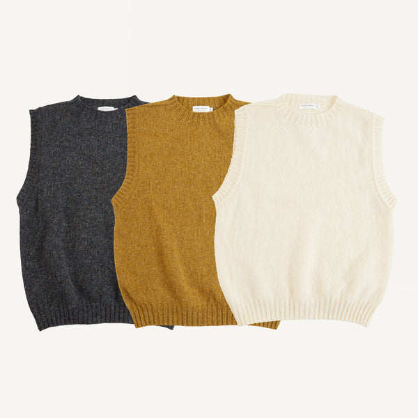 PLAIN GOODS SHETLAND CREWNECK VEST