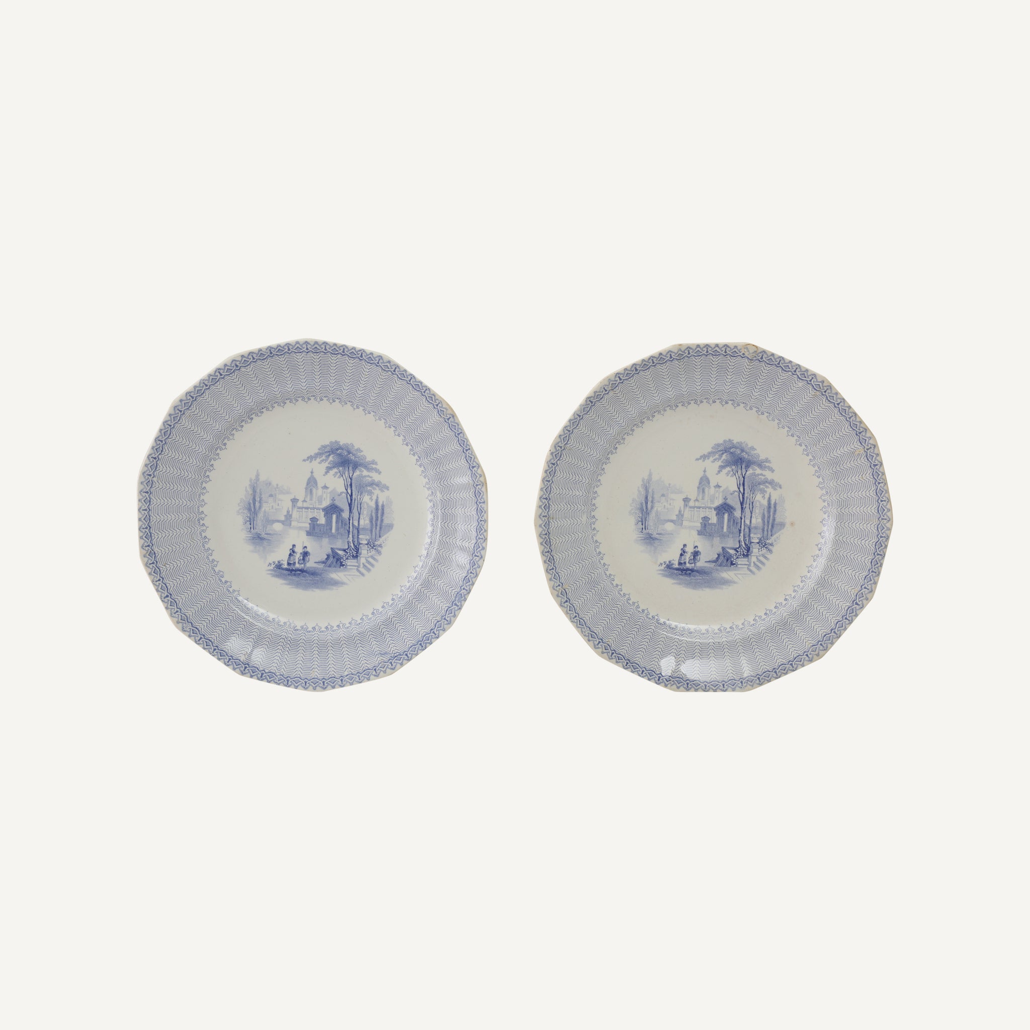 ANTIQUE ENGLISH TRANSFERWARE PLATES