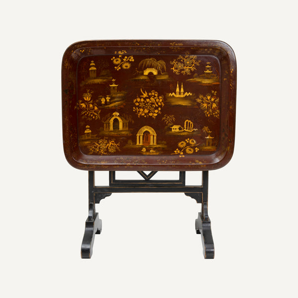 ANTIQUE TOLE TRAY TABLE