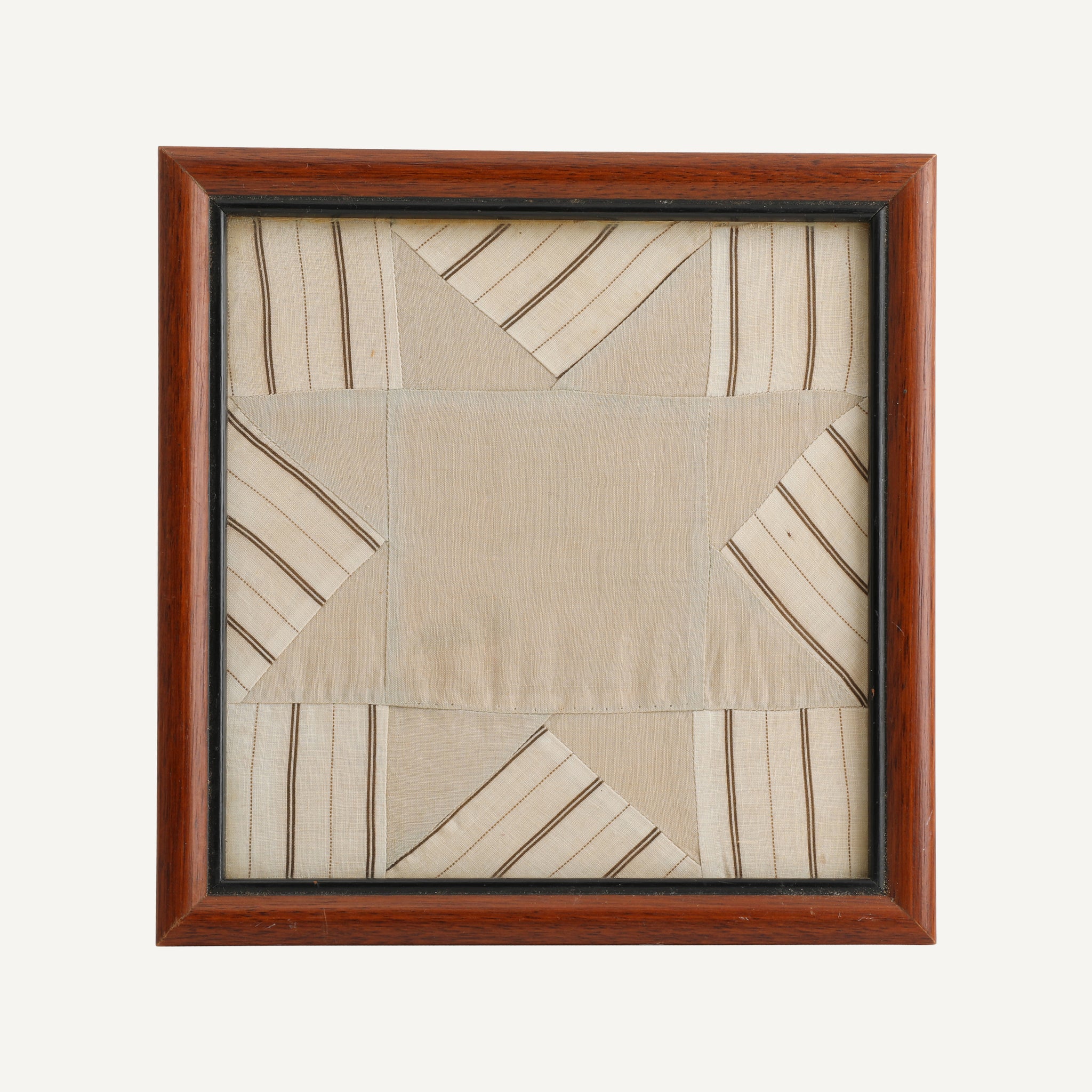 ANTIQUE FRAMED QUILT FRAGMENT