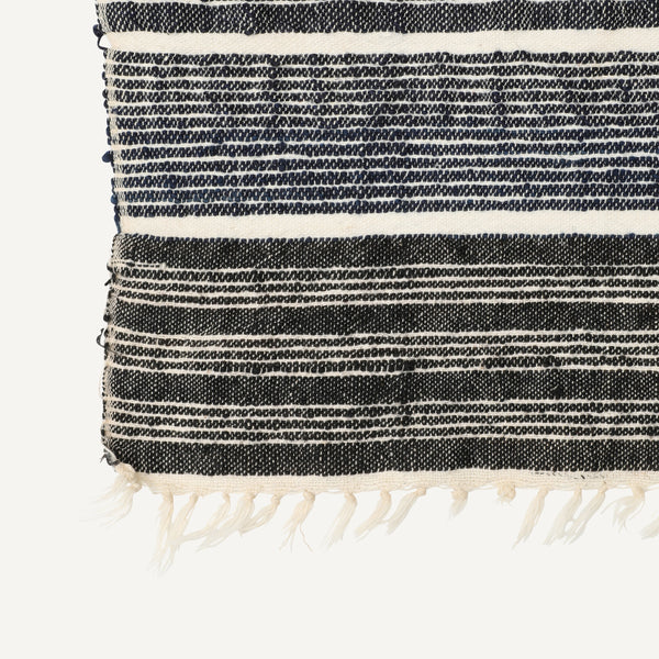 ANTIQUE HAND LOOMED STRIPED COVERLET PLAIN GOODS