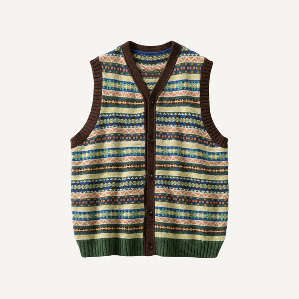 TOAST BUTTONED FAIR ISLE KNITTED TANK