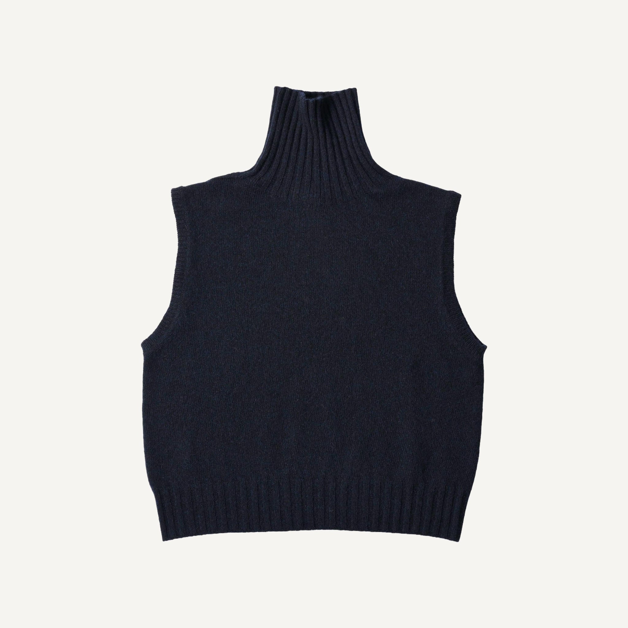 MARGARET HOWELL ROLL NECK SLEEVELESS SWEATER