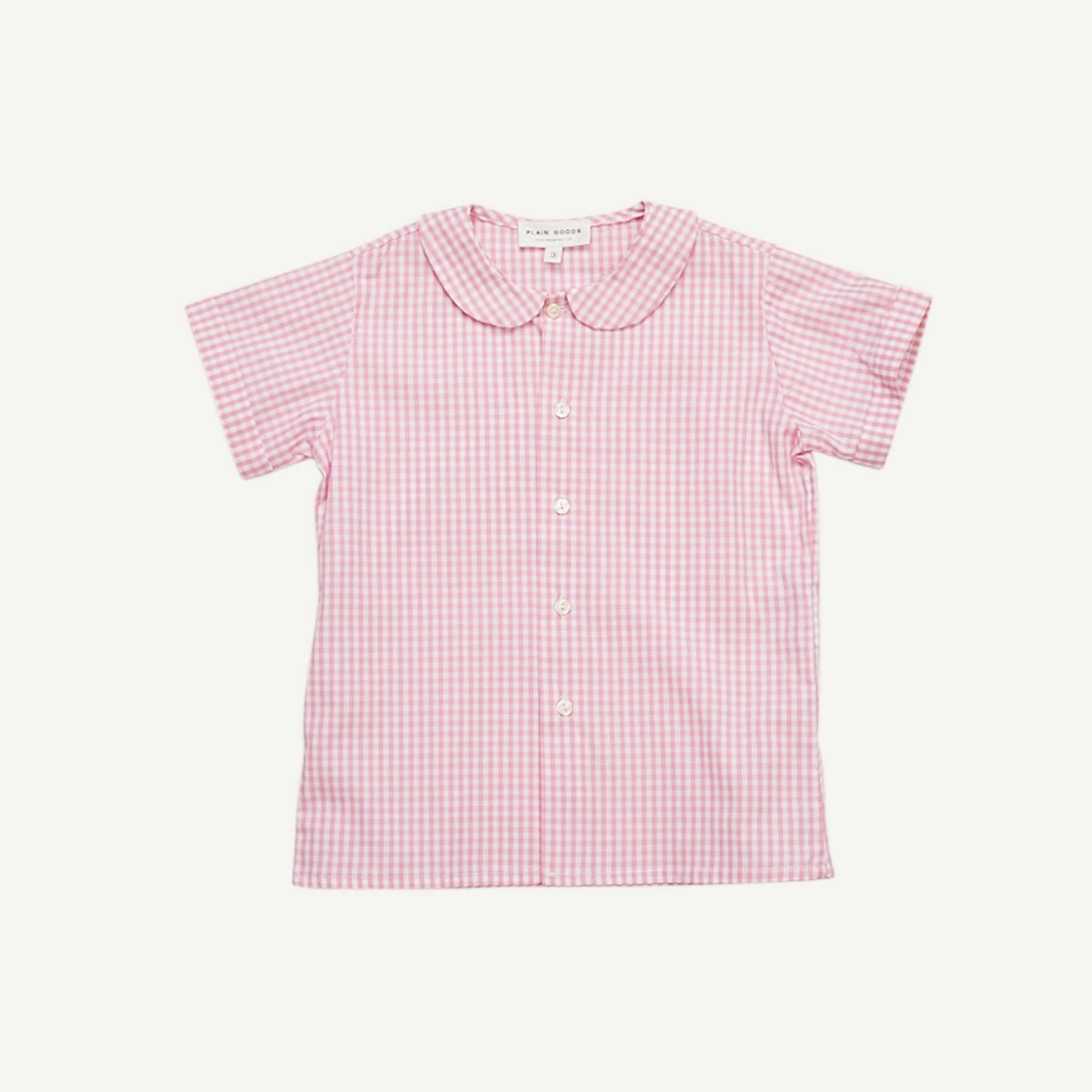 PLAIN GOODS PINK GINGHAM SHIRT