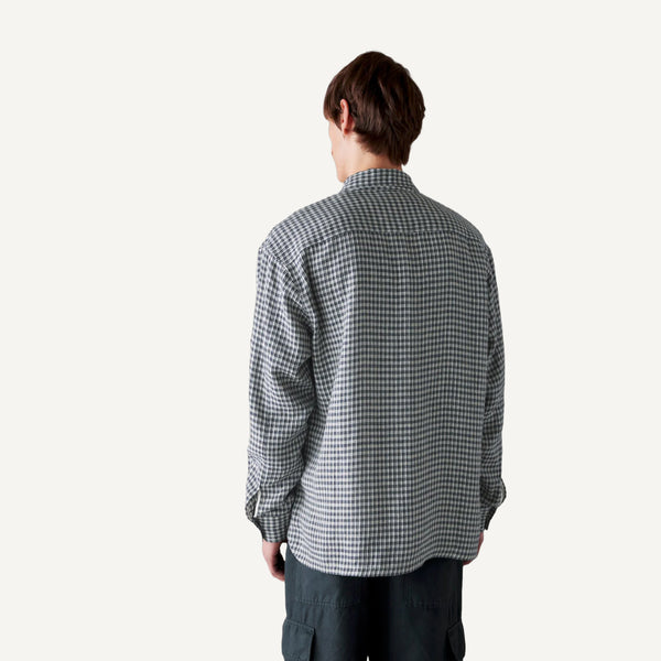 【MODERNIF】Siseu linen check shirt Linen Check Shirt – Sahara