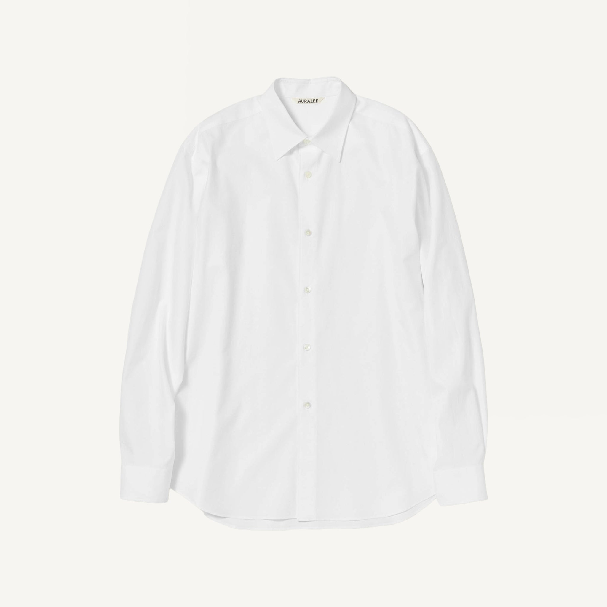 AURALEE WASHED FINX TWILL SLEEVE SHIRT