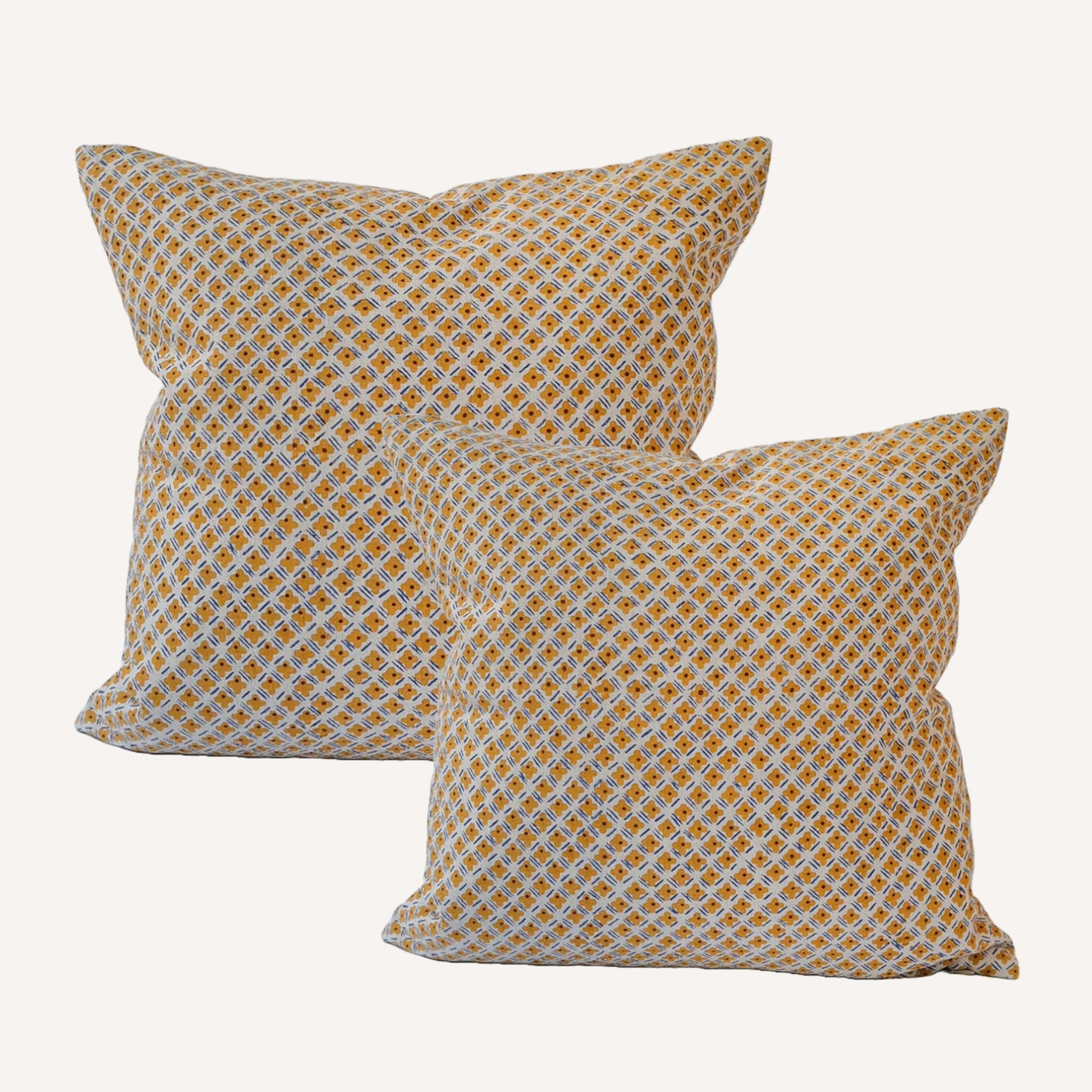 HAND BLOCKED LINEN PILLOW