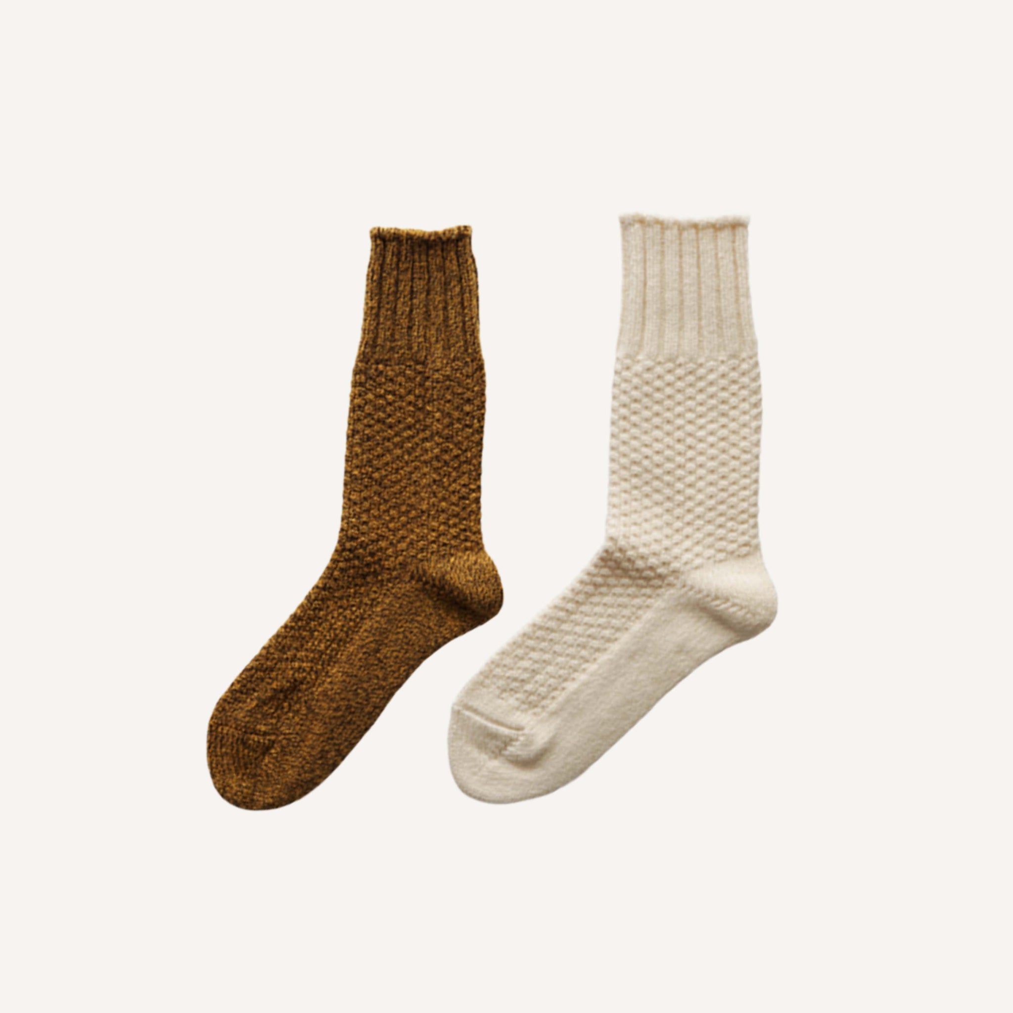 NISHIGUCHI KUTSUSHITA WOOL TEXTURED BOOT SOCKS