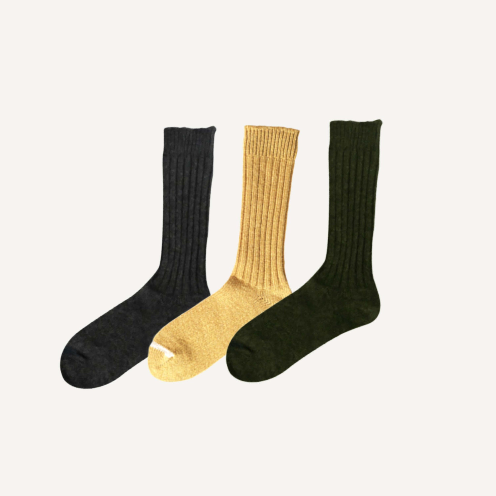 NISHIGUCHI KUTSUSHITA WOOL RIBBED SOCKS