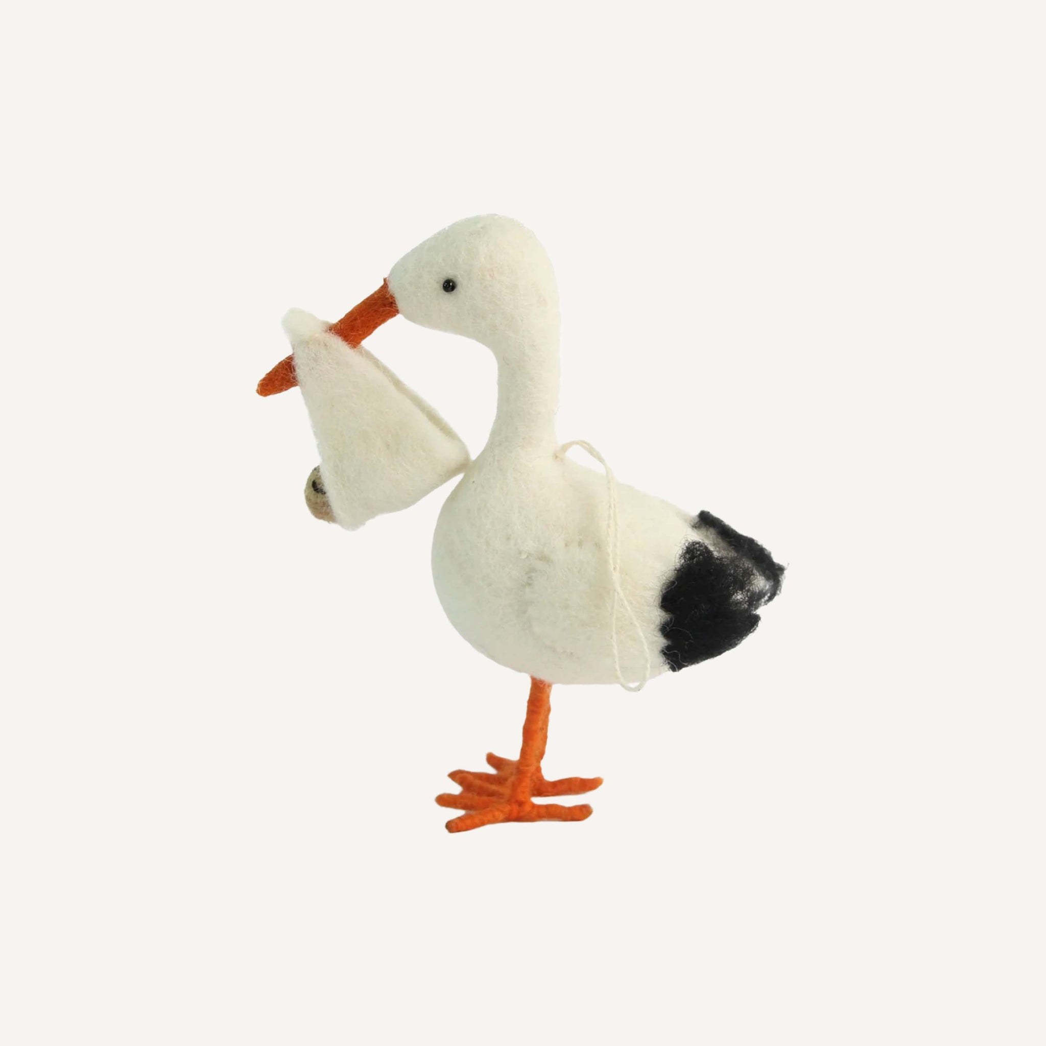 FELTED MAMA STORK AND BABY