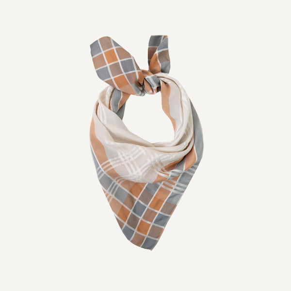 VINTAGE PLAID EDGE SILK SCARF