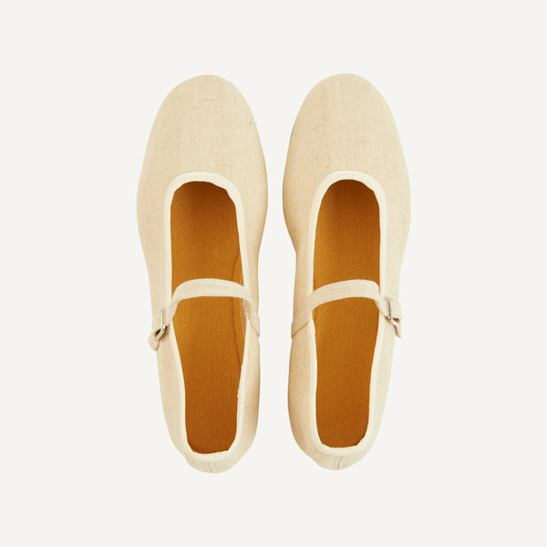 MARY JANE SHOES - NATURAL LINEN