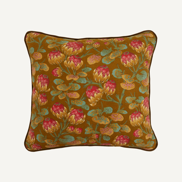ANTIQUE FLORAL FABRIC PILLOW