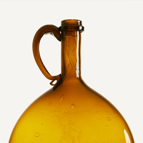 ANTIQUE AMBER GLASS FLASK