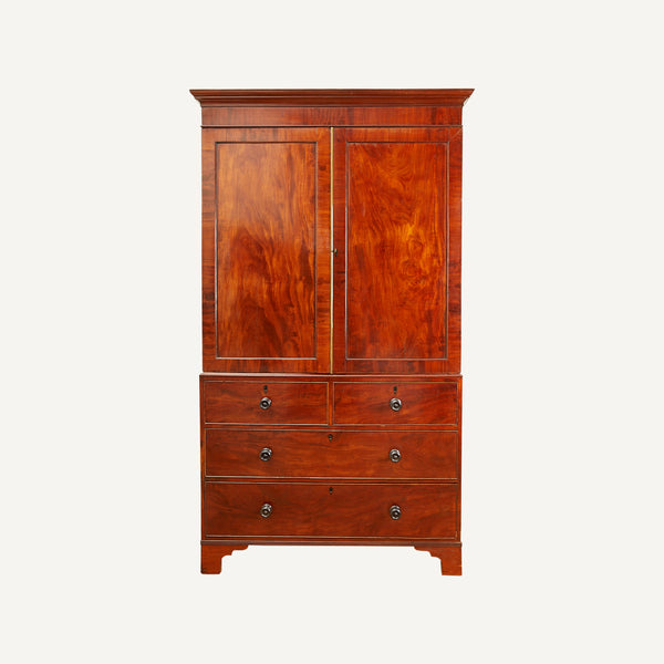 ANTIQUE MAHOGANY LINEN PRESS