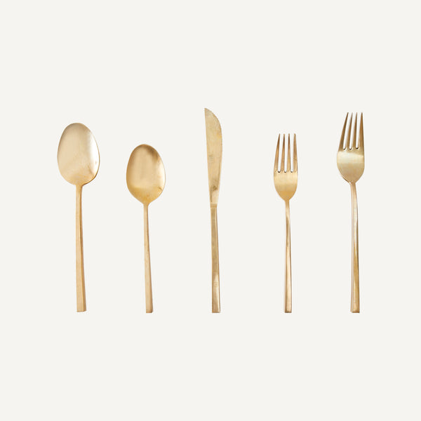 VINTAGE BRASS FLATWARE SET