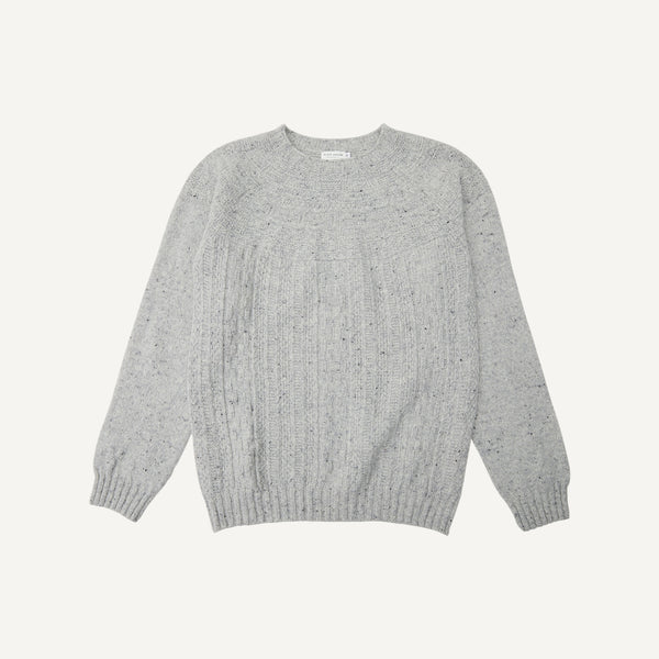 PLAIN GOODS CABLE KNIT DONEGAL SWEATER