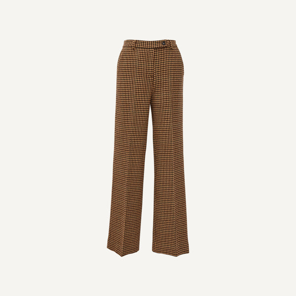 MASSIMO ALBA HIGH-WAISTED HOUNDSTOOTH TROUSERS