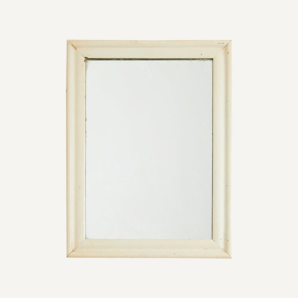 ANTIQUE MIRROR WITH PAINTED FRAME