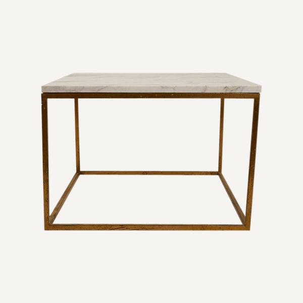 VINTAGE MARBLE TOP BRASS TABLE