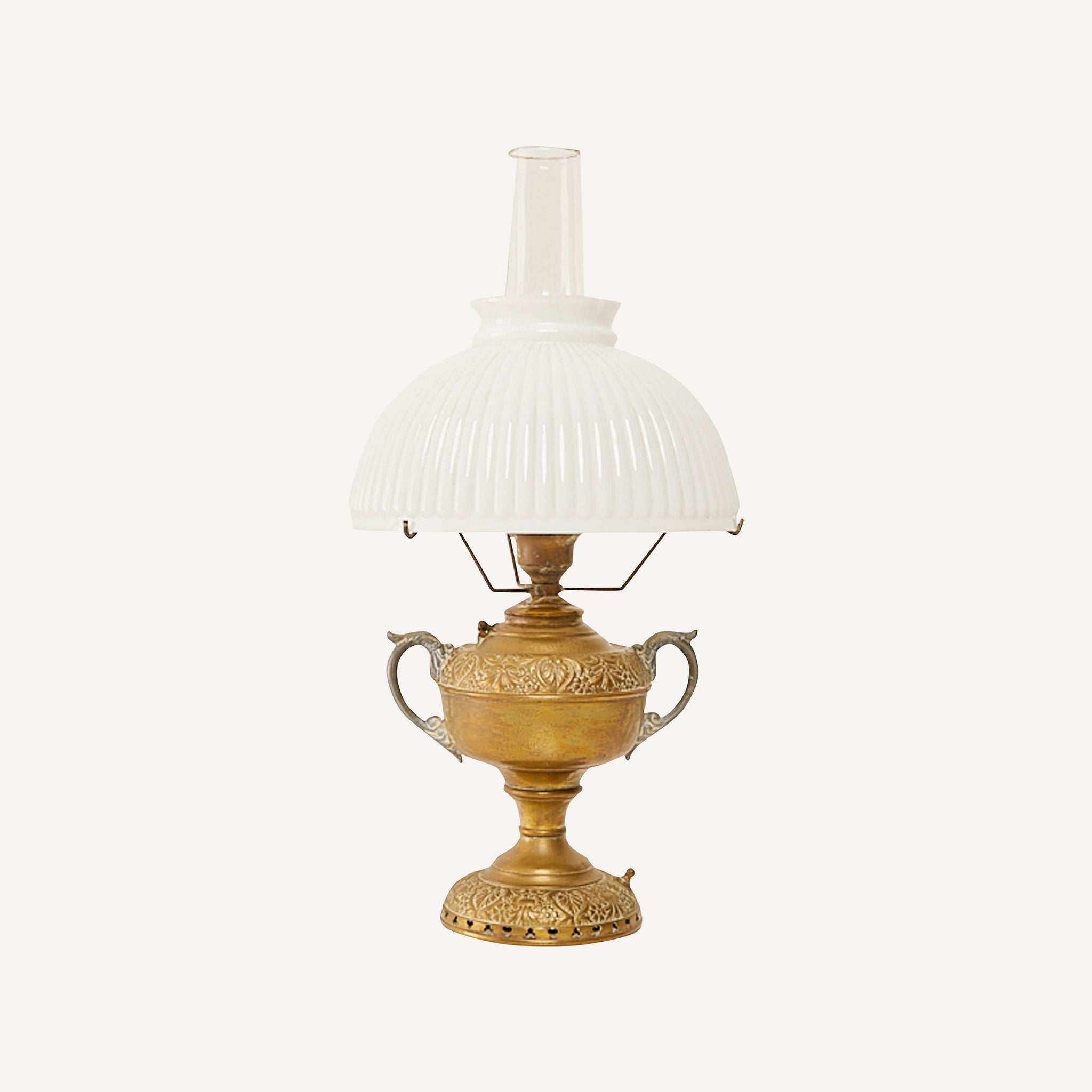 ANTIQUE ELECTRIFIED OIL LAMP