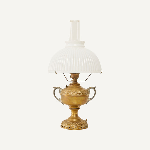 ANTIQUE ELECTRIFIED OIL LAMP