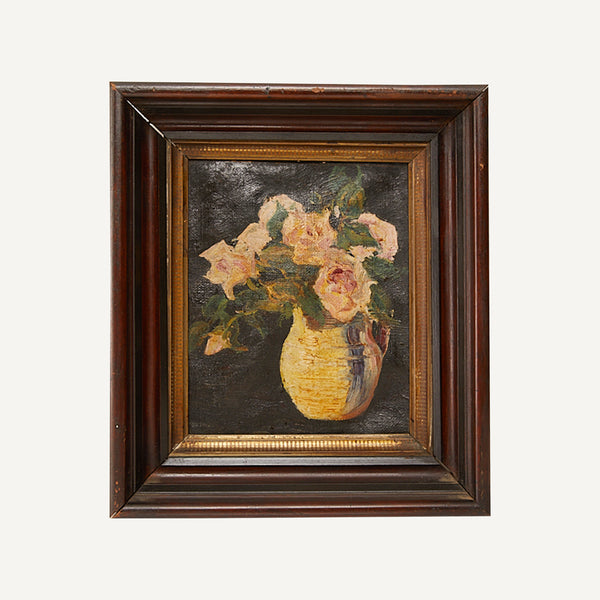 ANTIQUE FLORAL STILL LIFE PAINTING