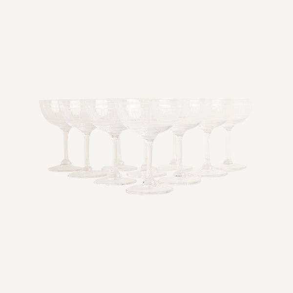 VINTAGE CRYSTAL CHAMPAGNE COUPES