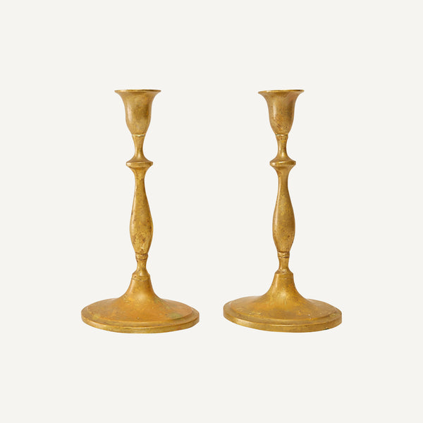 ANTIQUE BRASS CANDLESTICKS