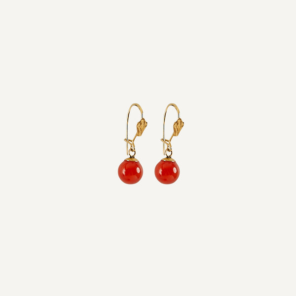 VINTAGE CARNELIAN DROP EARRINGS