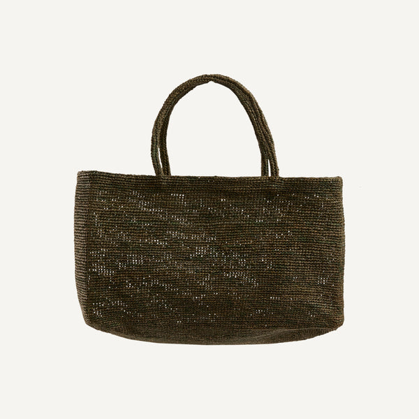 SOPHIE DIGARD RAFFIA BAG - DARK GREEN