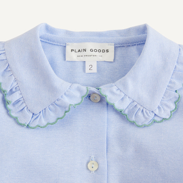 PLAIN GOODS RUFFLE COLLAR SHIRT