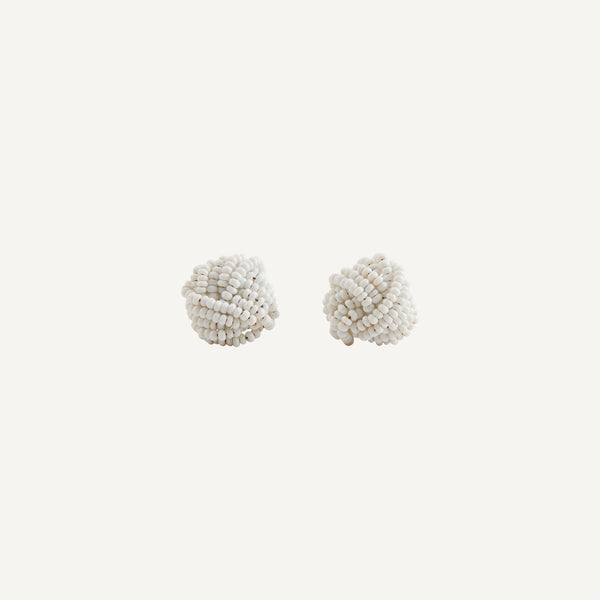 VINTAGE WHITE SEED BEADS EARRINGS