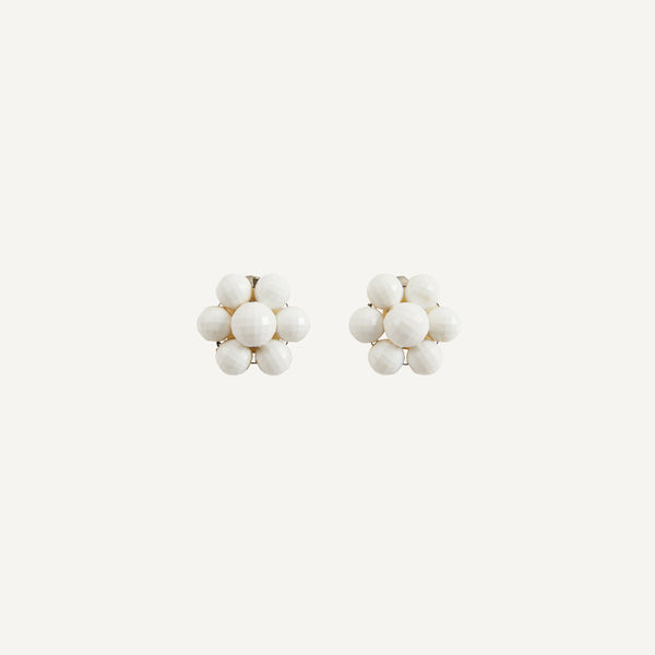 VINTAGE WHITE BEADED EARRINGS