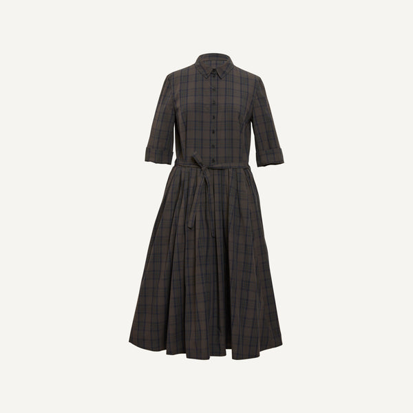 APUNTOB PLAID POPLIN DRESS