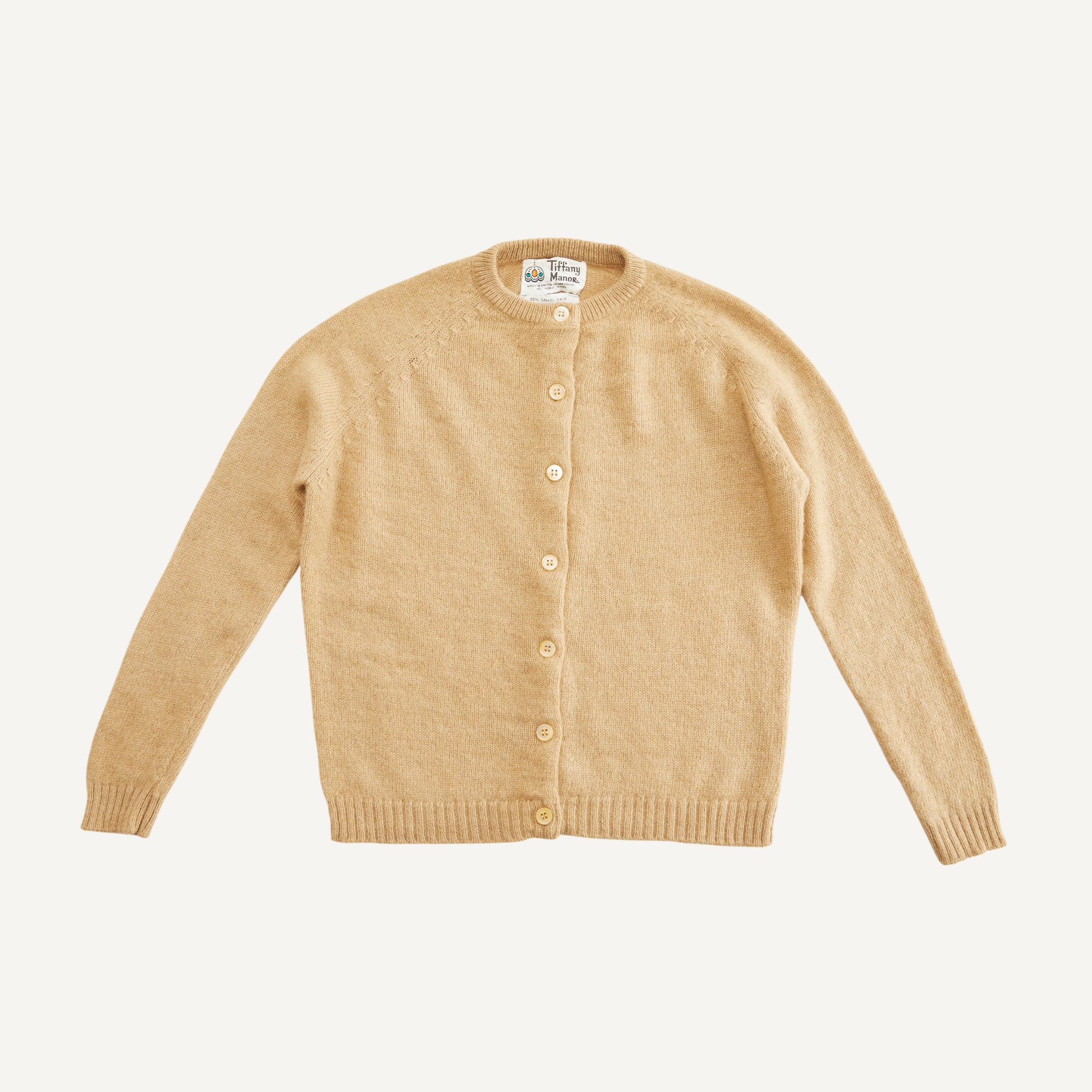 VINTAGE TIFFANY MANOR + PLAIN GOODS CAMEL HAIR CARDIGAN
