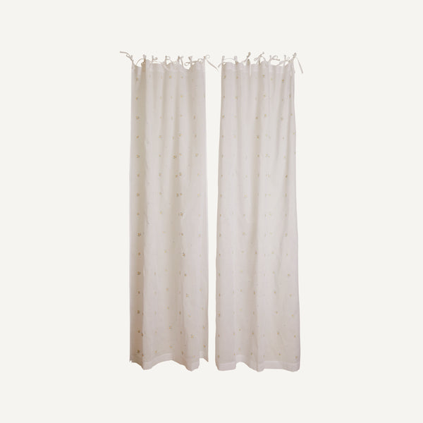 VINTAGE EMBROIDERED ORGANZA CURTAINS