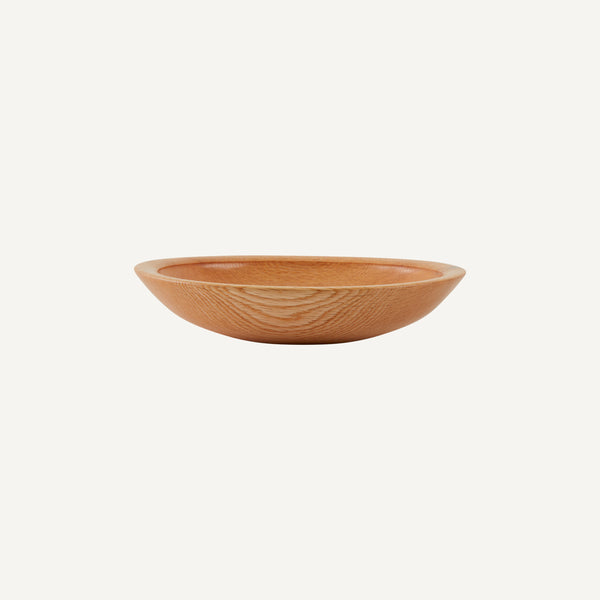 RED OAK HAND-TURNED WOOD BOWL