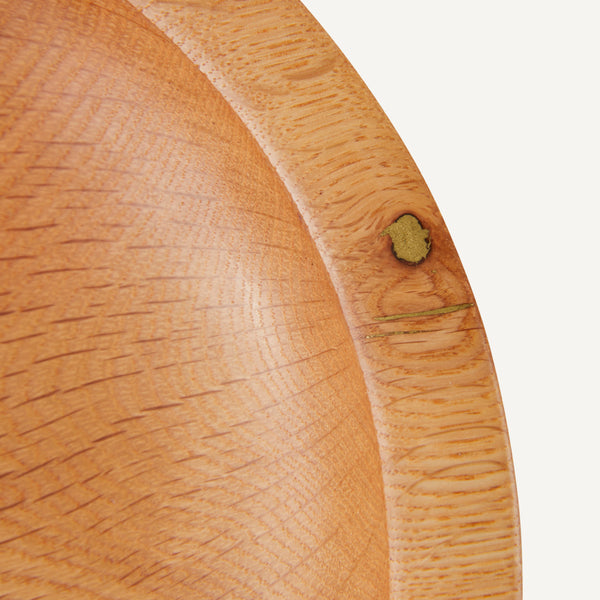 RED OAK HAND-TURNED WOOD BOWL