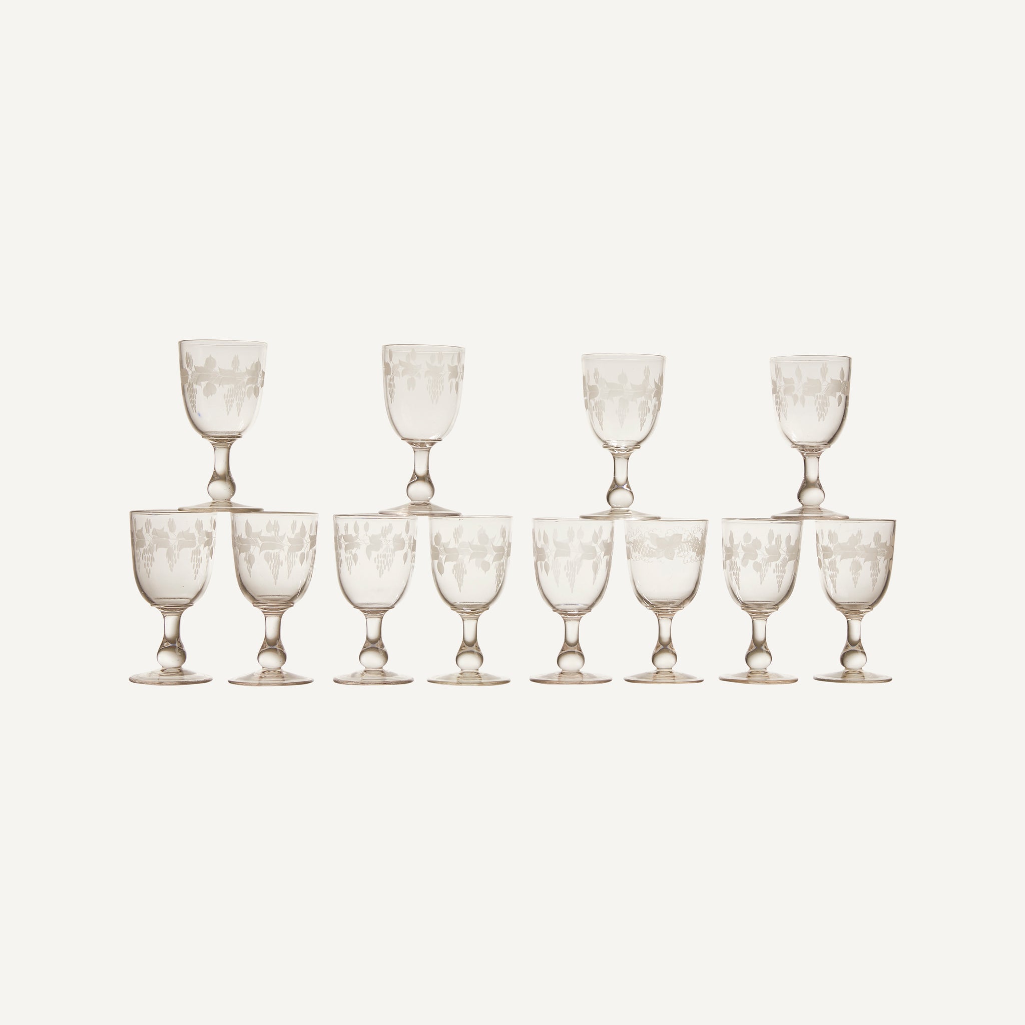 ANTIQUE ETCHED GOBLETS