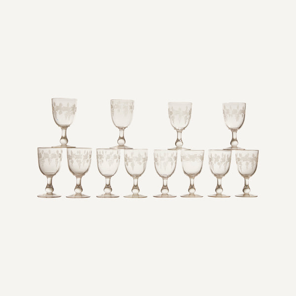 ANTIQUE ETCHED GOBLETS