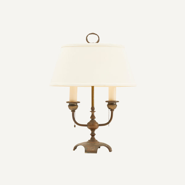 ANTIQUE BRASS CANDLESTICK LAMP