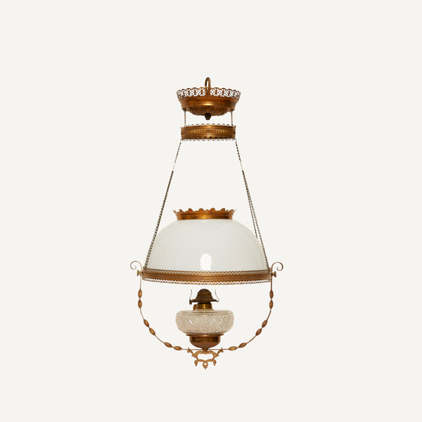 ANTIQUE HANGING OIL LAMP