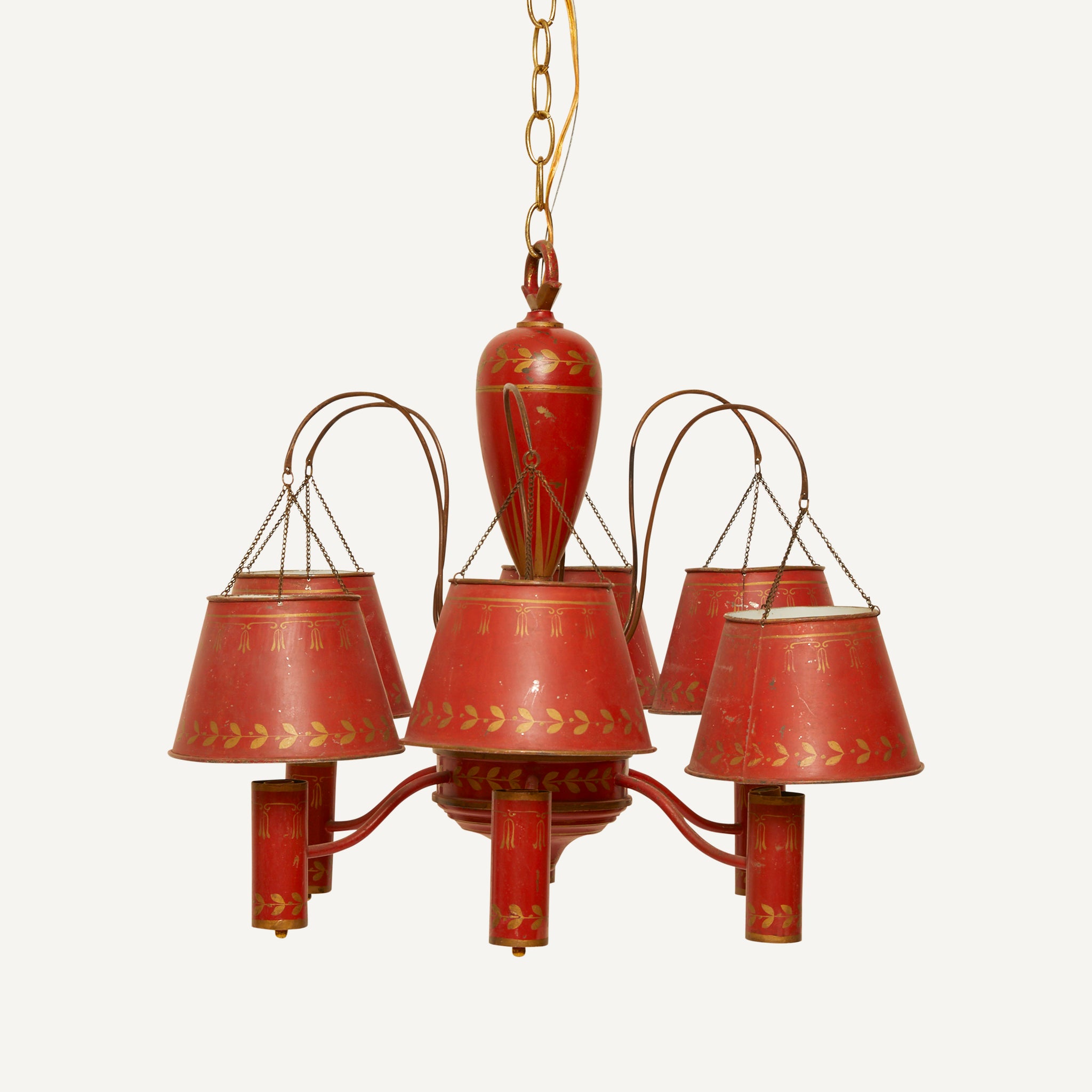 ANTIQUE TOLE CHANDELIER