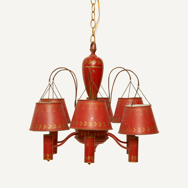 ANTIQUE TOLE CHANDELIER
